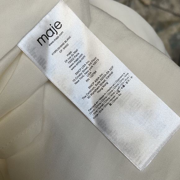 Maje Rushane Women's White Robe Imprimee Dress NWT - Picture 11 of 11